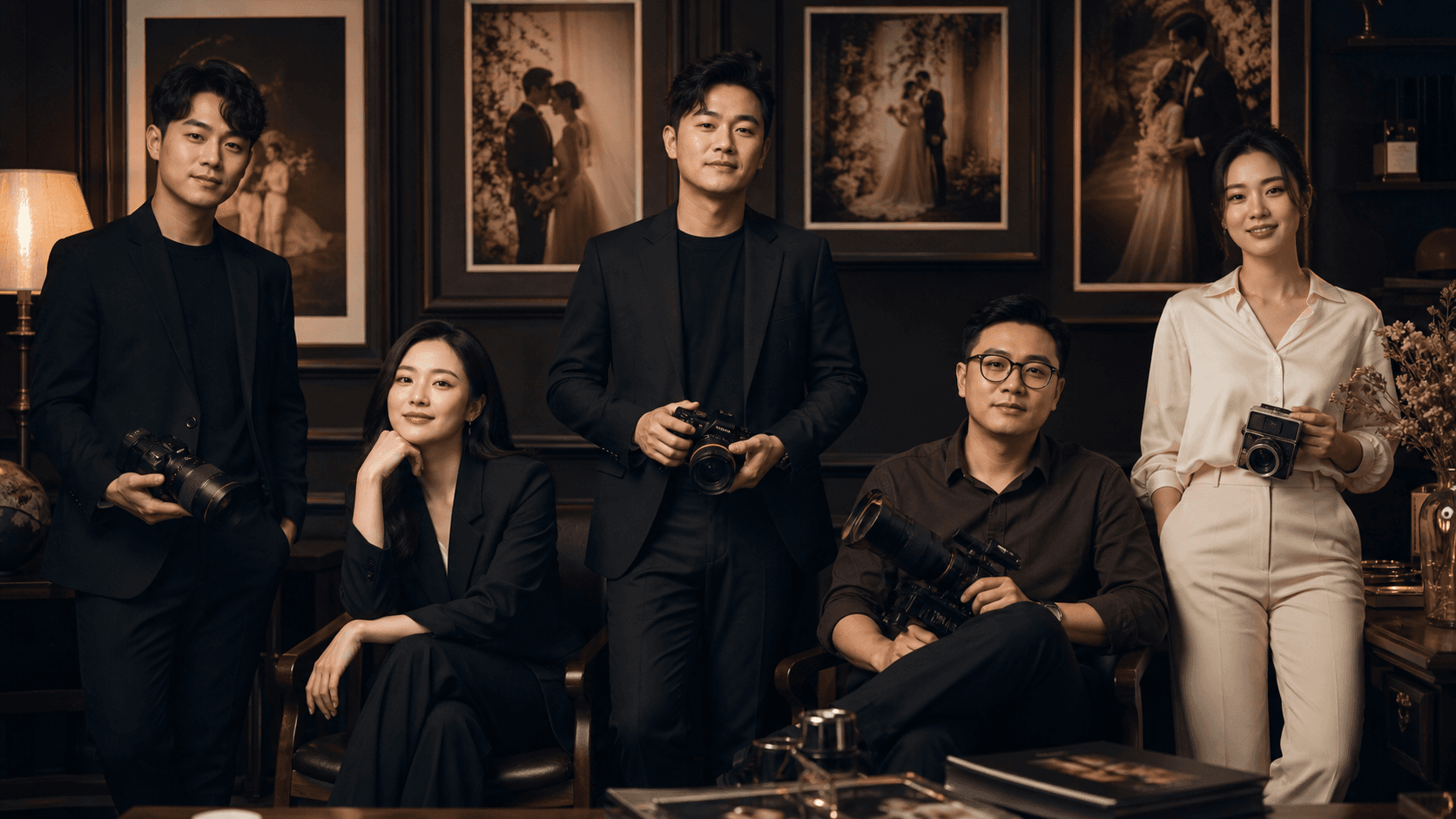 Đội ngũ sáng tạo của VIỆT Wedding Photo trong studio